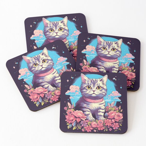 Item preview, Charming Cat and Roses designed and sold by Scribblescapes.