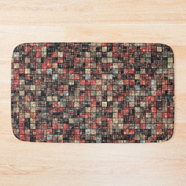 Artikelvorschau, Abstract Tiny Check Pattern in Black Deep Red and Cream entworfen und verkauft von Trevor Hirst.