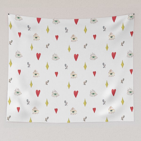 Item preview, Eye heart esoteric mystic sign watercolor pattern designed and sold by Yana Mustafina | Boho Soulful Designs.