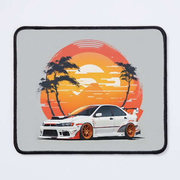 Item preview, Ai Generated Retro JDM Mitsubishi Lancer Evolution designed and sold by AiArtMerch.