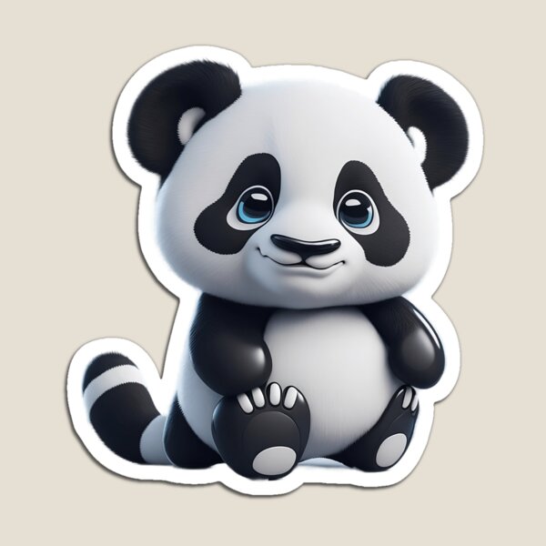 Die-cut sticker, Cute kawaii Panda cub sticker, whit