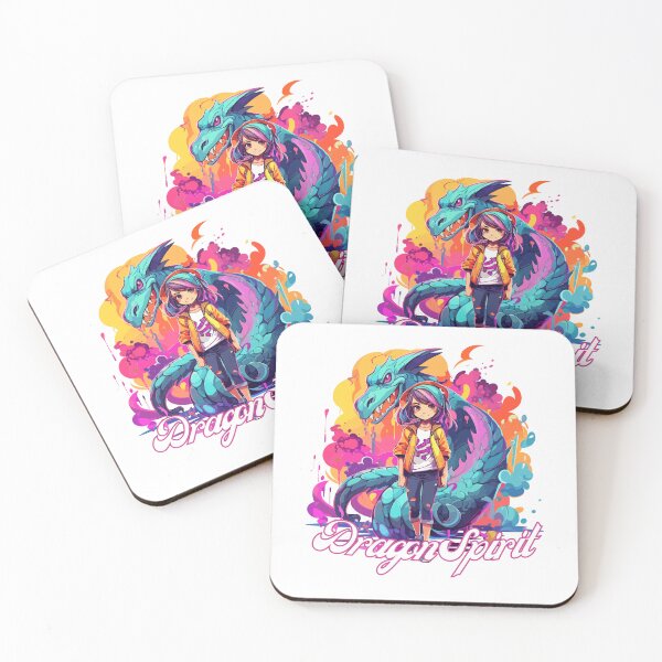 Item preview, Dragon Spirit Tee: Girl Dragon Synthwave Graffiti Kids T-Shirt Design designed and sold by CozyCanvasCrew.