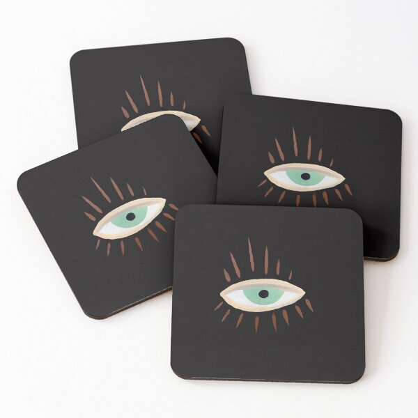 Item preview, Eye green mystic esoteric black watercolor sketch designed and sold by Yana Mustafina | Boho Soulful Designs.
