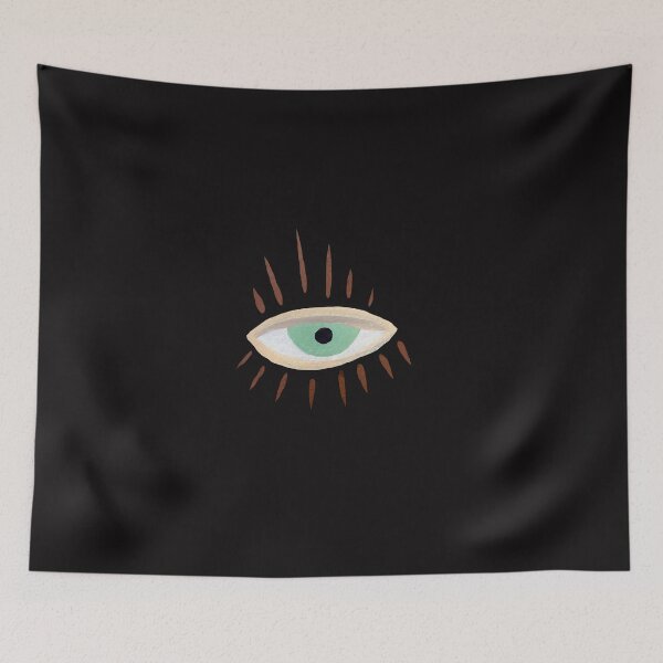 Item preview, Eye green mystic esoteric black watercolor sketch designed and sold by Yana Mustafina | Boho Soulful Designs.