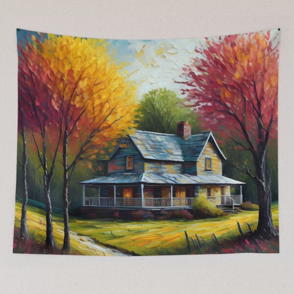 Item preview, Impressionist countryside house in nature #1 designed and sold by digitalartlb.