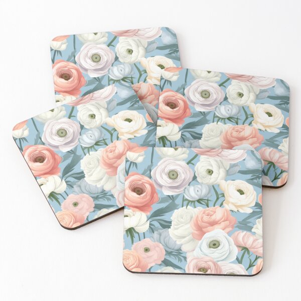 Item preview, Pastel ranunculus flowers designed and sold by Lillypot-Prints.