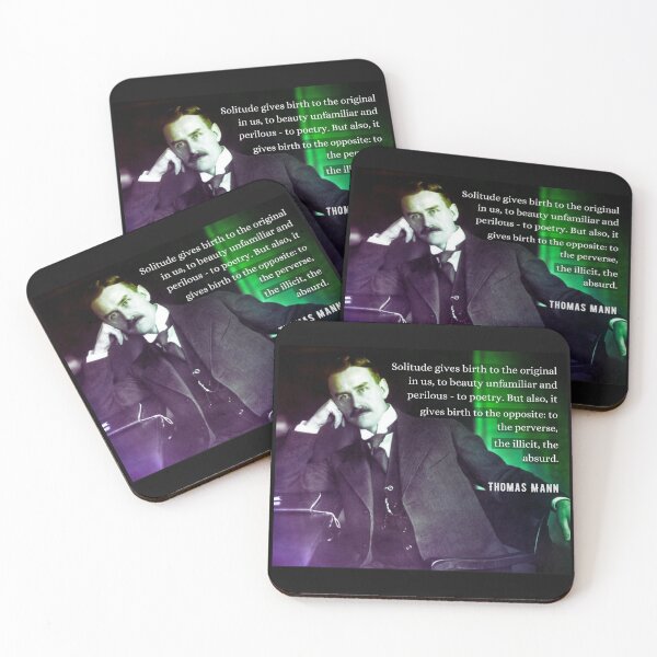 Item preview, Thomas Mann portrait and quote: Solitude gives birth to the original in us... designed and sold by artbleed.