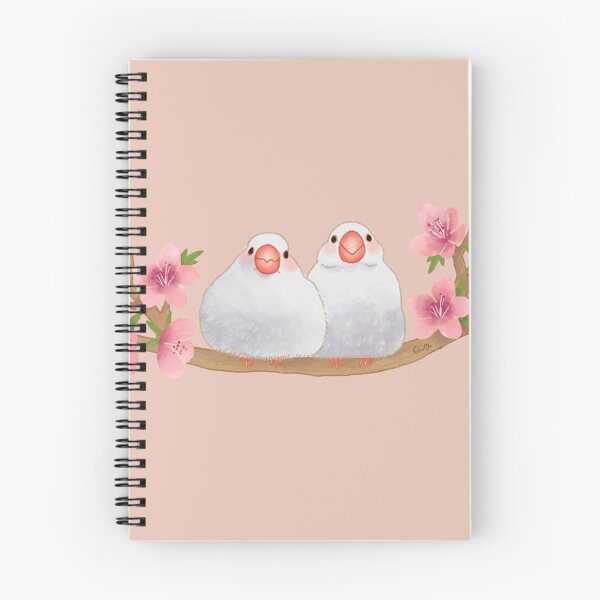 Item preview, Two white java sparrows in love designed and sold by ednama.