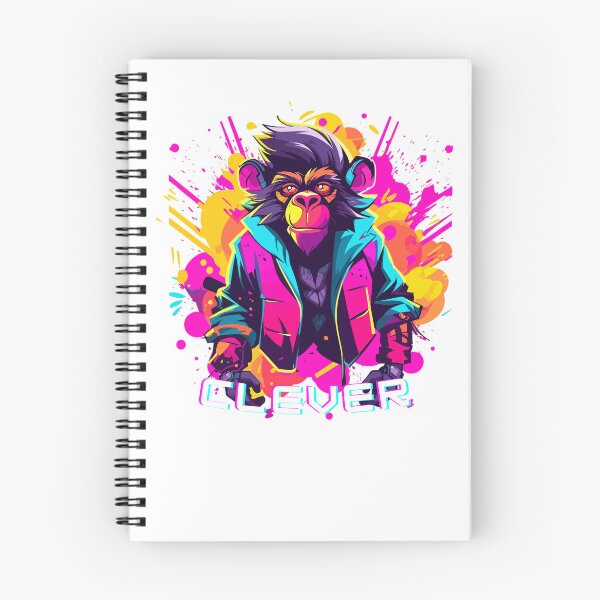 Item preview, Clever Tee: Chimpanzee Synthwave Graffiti Kids T-Shirt Design designed and sold by CozyCanvasCrew.