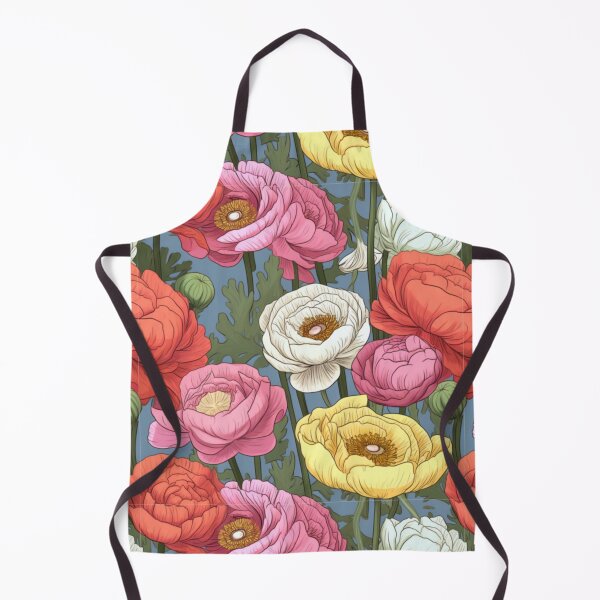 Item preview, Summer field of ranunculus flowers designed and sold by Lillypot-Prints.