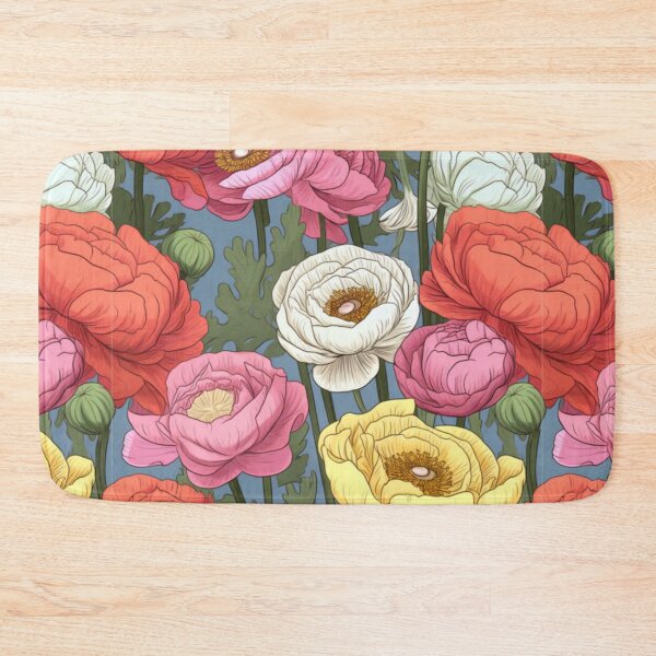Item preview, Summer field of ranunculus flowers designed and sold by Lillypot-Prints.