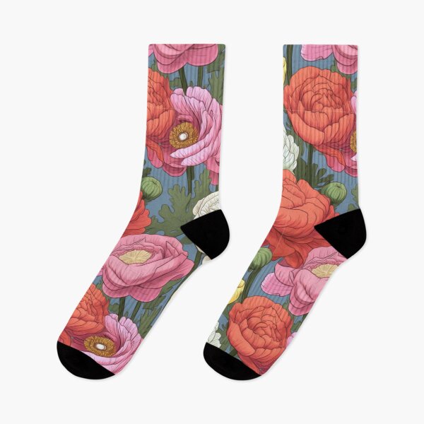 Item preview, Summer field of ranunculus flowers designed and sold by Lillypot-Prints.
