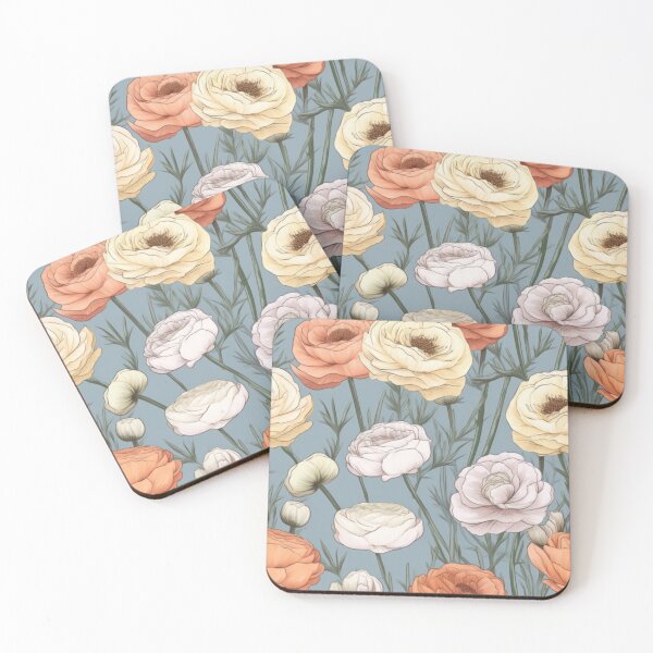 Item preview, Soft ranunculus flowers designed and sold by Lillypot-Prints.