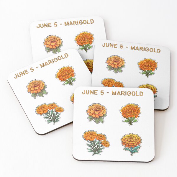 Item preview, Marigold Delight - Daily Flower Sticker Sheet designed and sold by InsomniaSticker.