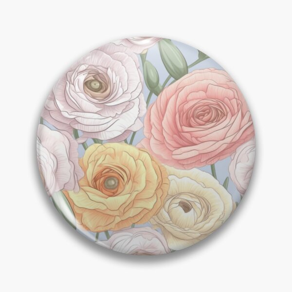 Item preview, Gracious ranunculus flowers designed and sold by Lillypot-Prints.
