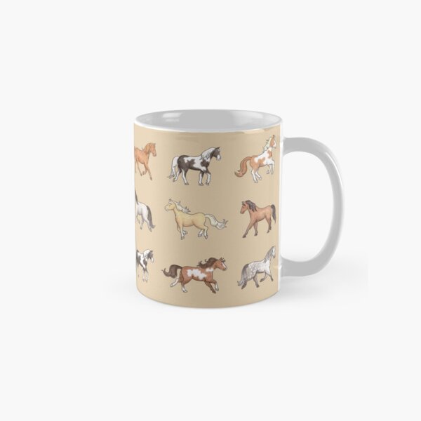 Aperçu de l'œuvre Chevaux épars à pois sur motif taupe créée et vendue par Hazel Fisher.