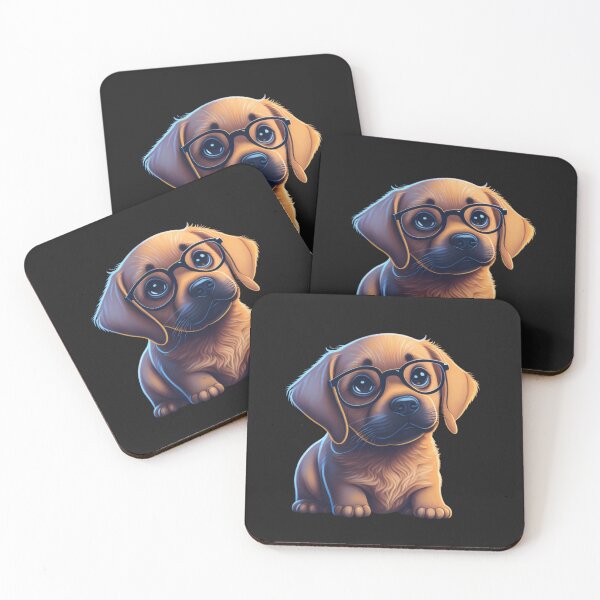 Item preview, Very Cute Labrador Dog with Eyeglasses designed and sold by ChibiArtline.