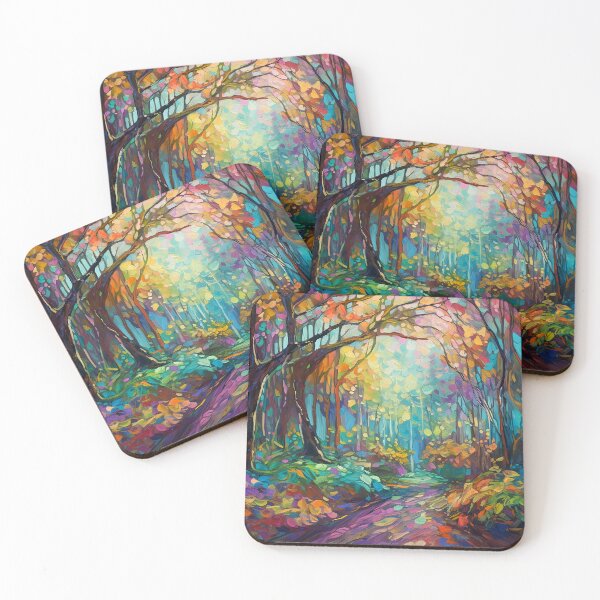 Item preview, Impressionistic woods painting 3 designed and sold by Red Witch Art.