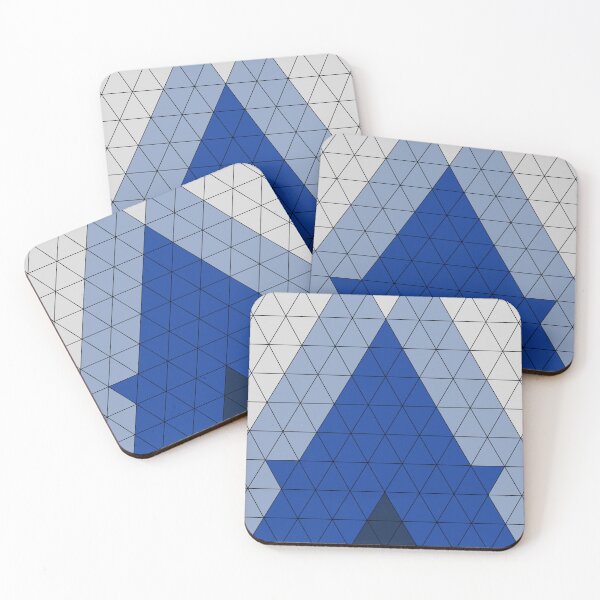 Item preview, Blue big grid geometric triangles decorative pattern  designed and sold by Donutlovers.