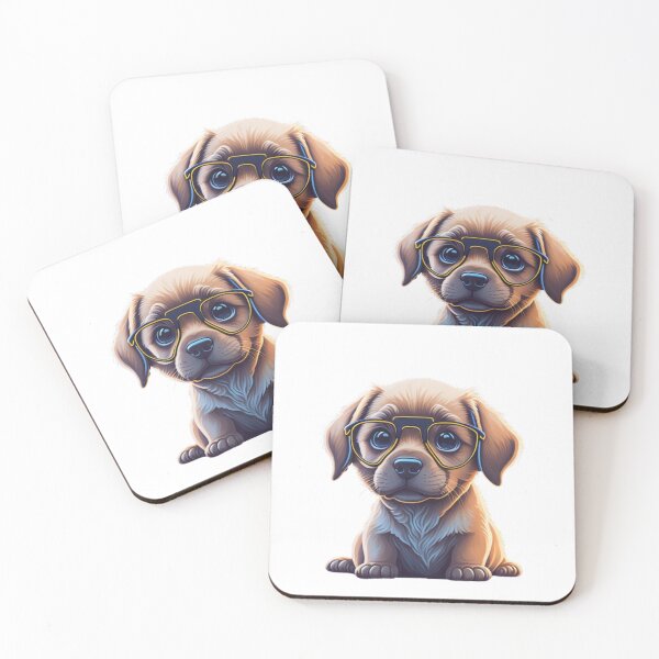 Item preview, Very Cute Labrador Dog with Eyeglasses designed and sold by ChibiArtline.