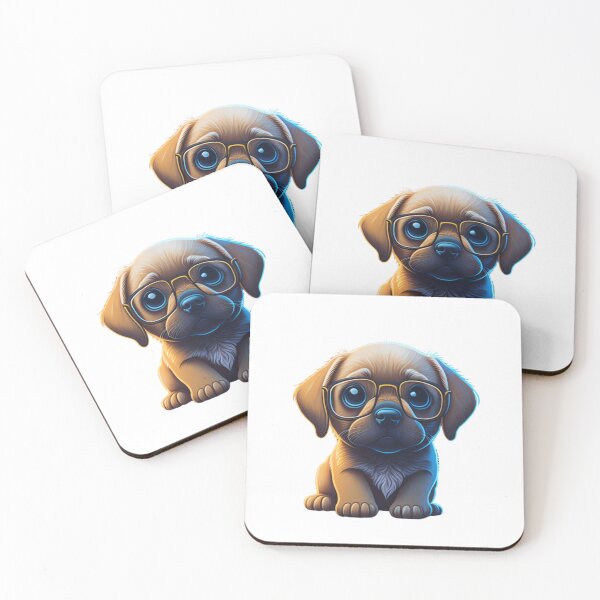 Item preview, Very Cute Labrador Dog with Eyeglasses designed and sold by ChibiArtline.