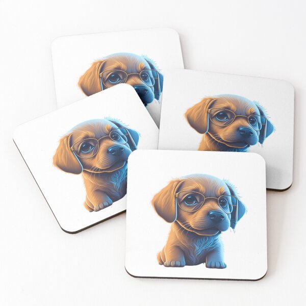 Item preview, Very Cute Labrador Dog with Eyeglasses designed and sold by ChibiArtline.