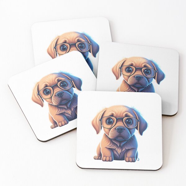Item preview, Very Cute Labrador Dog with Eyeglasses designed and sold by ChibiArtline.