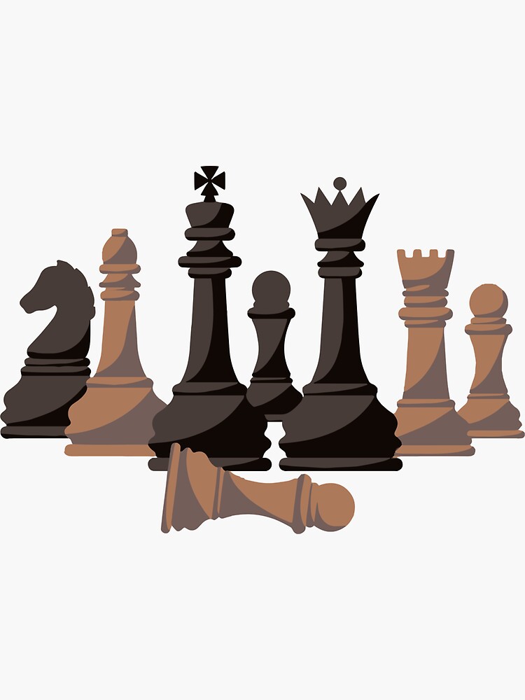 Chess board with piece setup flat clip art Vector Image