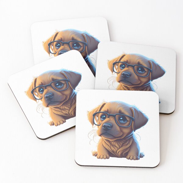Item preview, Very Cute Labrador Dog with Eyeglasses designed and sold by ChibiArtline.