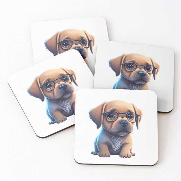 Item preview, Very Cute Labrador Dog with Eyeglasses designed and sold by ChibiArtline.