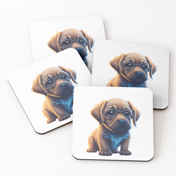 Item preview, Very Cute Labrador Dog with Eyeglasses designed and sold by ChibiArtline.
