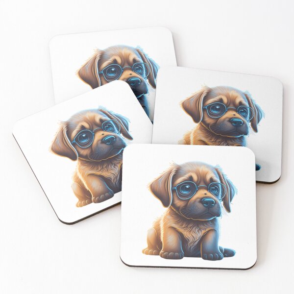 Item preview, Very Cute Labrador Dog with Eyeglasses designed and sold by ChibiArtline.