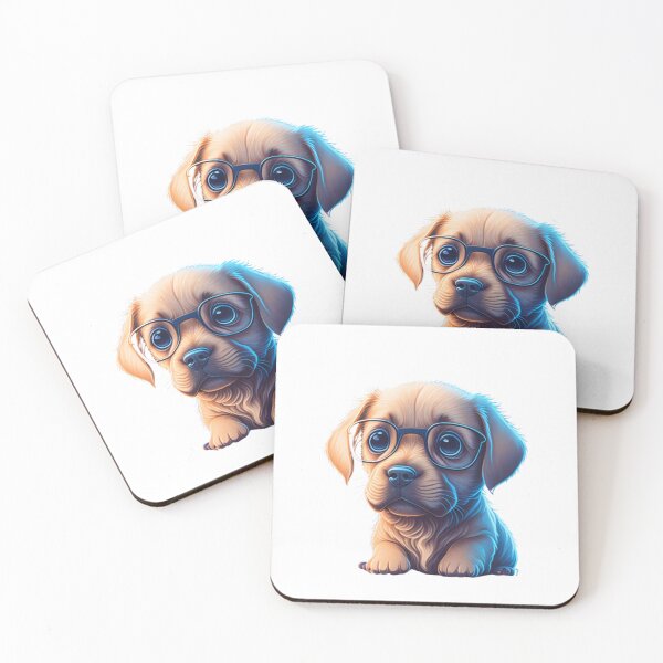 Item preview, Very Cute Labrador Dog with Eyeglasses designed and sold by ChibiArtline.