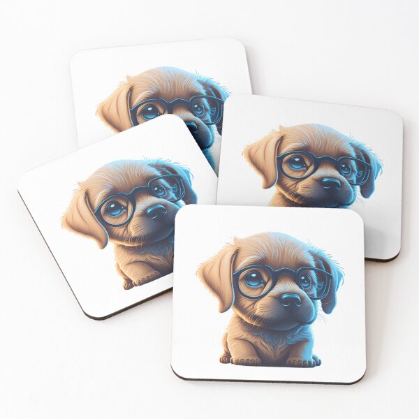 Item preview, Very Cute Labrador Dog with Eyeglasses designed and sold by ChibiArtline.