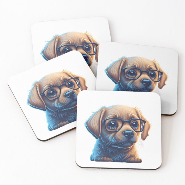 Item preview, Very Cute Labrador Dog with Eyeglasses designed and sold by ChibiArtline.