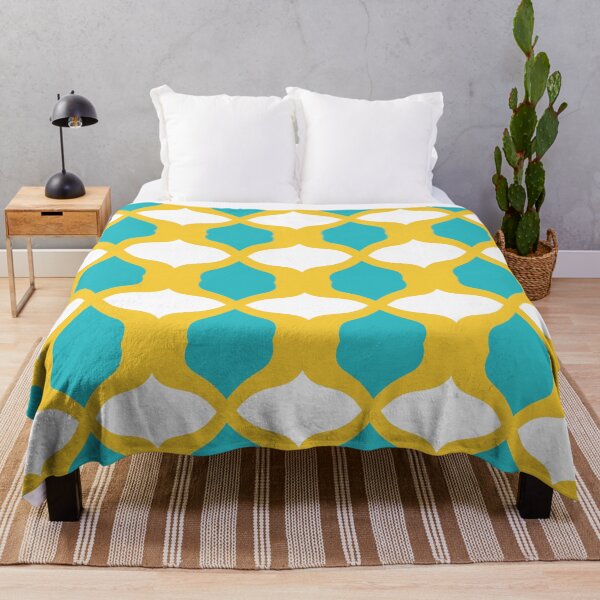 Item preview, Patrón de curvas suaves en turquesa, amarillo y blanco designed and sold by LAEC-Shop.