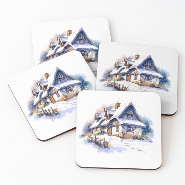 Aperçu de l'œuvre Clipart de ferme d'hiver de charme, retraite enneigée, confort d'hiver, ferme festive, charme rural, ferme glaciale, havre d'hiver pittoresque créée et vendue par CoolorPaint.