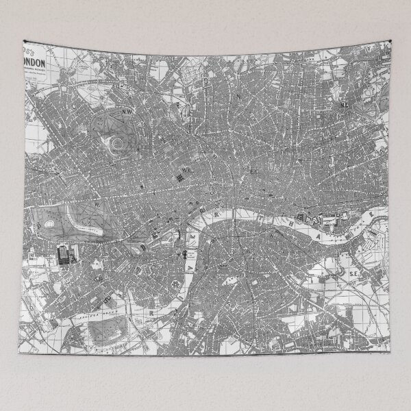 Item preview, Vintage Map of London England (1862) BW designed and sold by BravuraMedia.