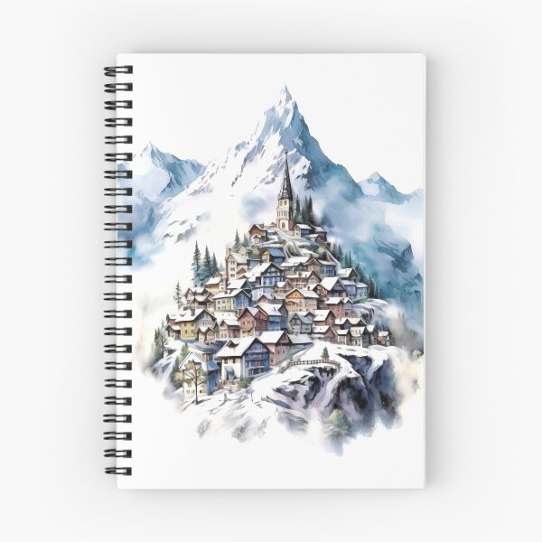 Artikelvorschau, Schneebedeckte Berge Clipart, Majestät der Alpen, Winterwunderland, majestätische Gipfel, schneebedeckter Gipfel, Bergglück, gefrorene Schönheit entworfen und verkauft von CoolorPaint.