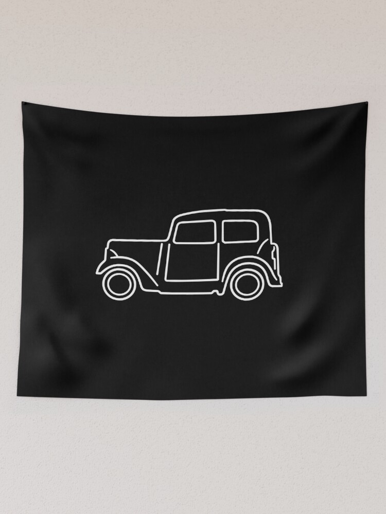 Aperçu 2 sur 3. Tentures avec l'œuvre Austin 7 créée et vendue par AutoClub.
