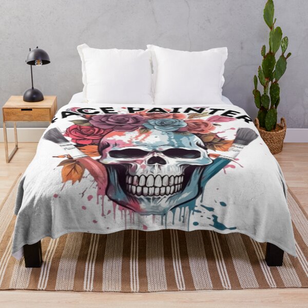 Item preview, Skull and flowers face painter large font  designed and sold by Artistic Cheezwiz.