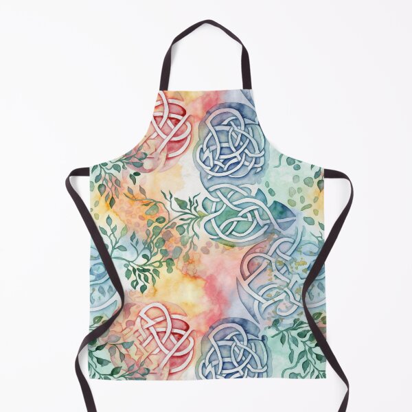 Item preview, "Celtic Harmony" - Whimsical Celtic Knotwork & Foliage Watercolor Design in Pinks and Blues designed and sold by stateofhuman.