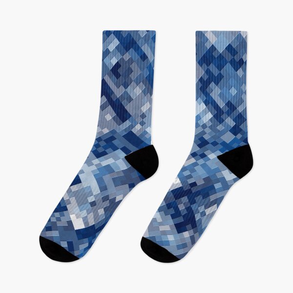 Aperçu de l'œuvre Motif de pixels en relief dans de nombreuses nuances de bleu créée et vendue par Trevor Hirst.