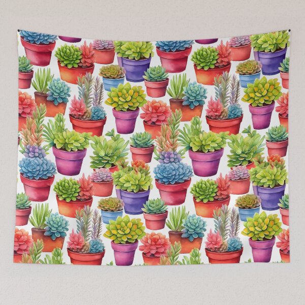 Item preview, Potted Succulents Pattern designed and sold by ArtfulVixen.