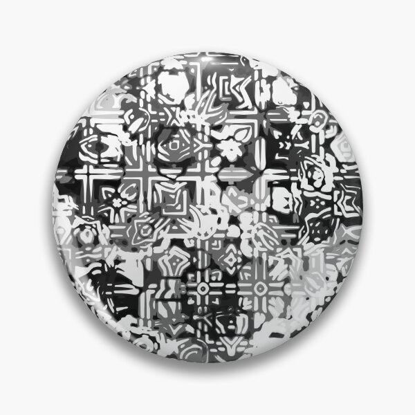 Artikelvorschau, Lattice Kaleidoscope Floral Seamless Pattern in Black and White entworfen und verkauft von Trevor Hirst.