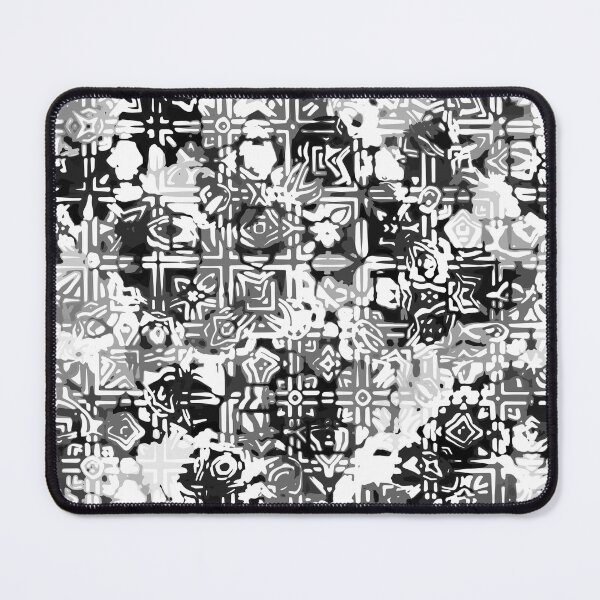 Artikelvorschau, Lattice Kaleidoscope Floral Seamless Pattern in Black and White entworfen und verkauft von Trevor Hirst.