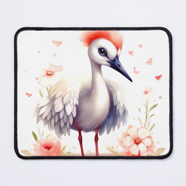 Item preview, Red Crowned Crane Animal Clipart, Asia Animal, Exotic Fauna Art, Asian Mammal, Eastern Wildlife, Rare Species, Endemic Nature designed and sold by CoolorPaint.