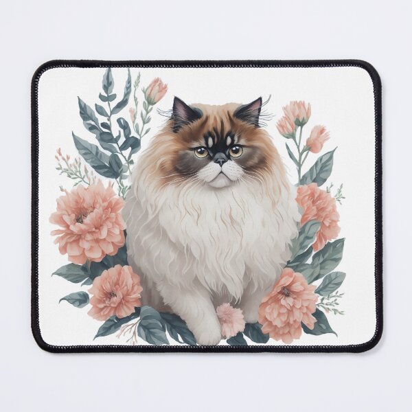 Item preview, Cute Himalayan cat with flora designed and sold by Clipartopia.