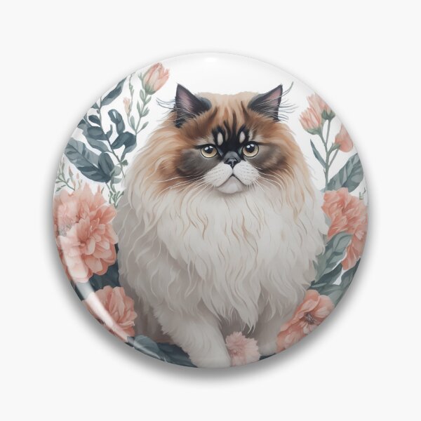 Item preview, Cute Himalayan cat with flora designed and sold by Clipartopia.