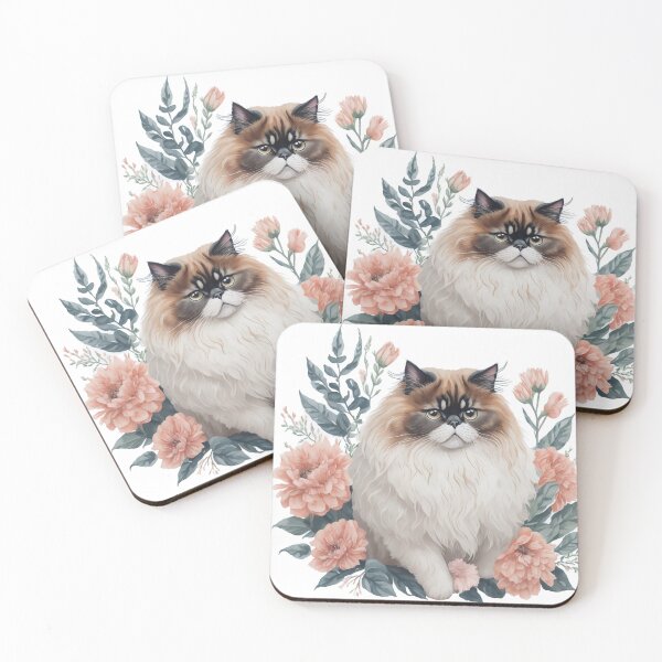 Item preview, Cute Himalayan cat with flora designed and sold by Clipartopia.